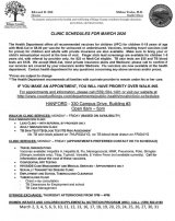 Kings County Health Department releases Clinic Schedules for March